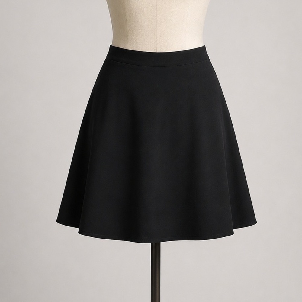 Banana Republic Black Circle Skirt Womens 10 Elastic Waist Flowy Skater Basic
